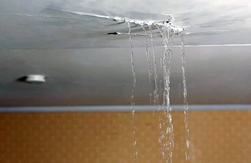 Water leaking through ceiling because you didn't winterize your home